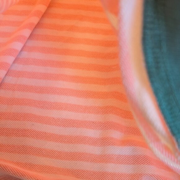 Green White and Orange Striped Sweater L - Picture 5 of 7